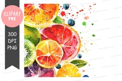Vibrant fruit slices clipart png Product Image 1