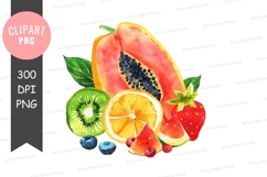 Vibrant fruit collection clipart png Product Image 1