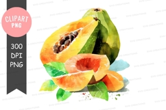 Sliced papaya clipart png Product Image 1