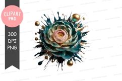 Abstract lotus flower with gold accents Product Image 1