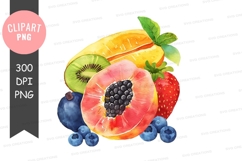 Vibrant fruit collection clipart png Product Image 1