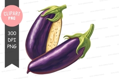 Clipart png of eggplants Product Image 1