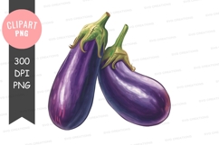 Two eggplants clipart png Product Image 1