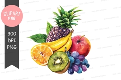 Assorted fresh fruits clipart png Product Image 1