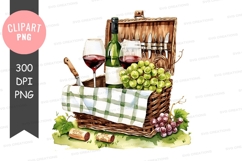 Wine picnic basket clipart png Product Image 1