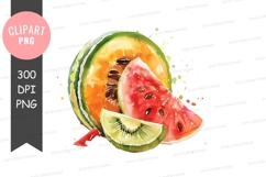 Vibrant fruit slices clipart png Product Image 1