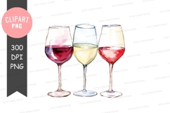 Three wine glasses clipart png Product Image 1