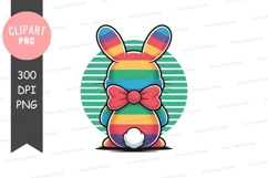 Rainbow bunny clipart png Product Image 1