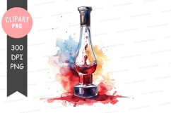 Wine bottle with splash clipart png Product Image 1