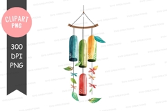 Colorful wind chime clipart png Product Image 1