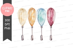 Four colorful whisks clipart png Product Image 1