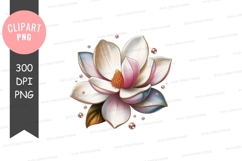 Elegant magnolia flower clipart png Product Image 1