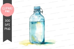 Clear glass bottle clipart png Product Image 1