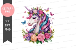 Magical unicorn with floral crown Product Image 1