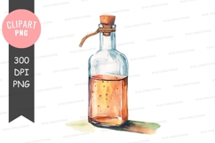 Antique glass bottle clipart png Product Image 1