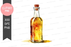 Golden liquid bottle clipart png Product Image 1