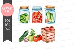 Fresh vegetables in jars and crates Product Image 1