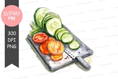 Fresh vegetables on a cutting board Product Image 1