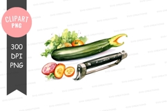 Fresh vegetables and peeler clipart png Product Image 1