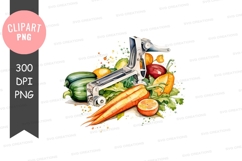 Fresh vegetables with juicer clipart png Product Image 1