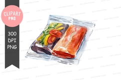 Fresh salmon fillet with vegetables clipart png Product Image 1