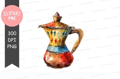 Colorful ceramic teapot clipart png Product Image 1