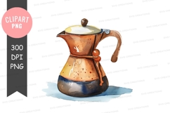 Traditional copper coffee pot clipart png Product Image 1