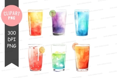 Colorful cocktails clipart png Product Image 1