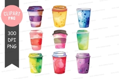 Colorful coffee cups clipart png Product Image 1