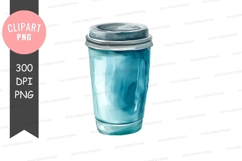 Blue disposable coffee cup clipart png Product Image 1