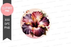 Vibrant hibiscus flower clipart png Product Image 1
