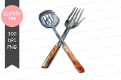 Crossed kitchen utensils clipart png Product Image 1
