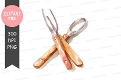 Crossed gardening shears clipart png Product Image 1