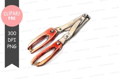 Red and silver pliers clipart png Product Image 1