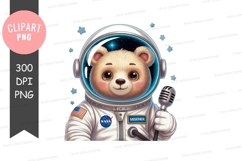Astronaut bear clipart png Product Image 1