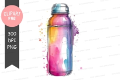Colorful water bottle clipart png Product Image 1