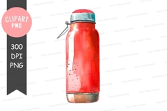 Red water bottle clipart png Product Image 1