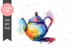 Colorful teapot clipart png Product Image 1