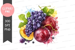 Vibrant fruit still life clipart png Product Image 1