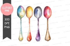 Colorful spoons clipart png Product Image 1