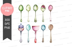 Colorful and ornate spoons clipart png Product Image 1
