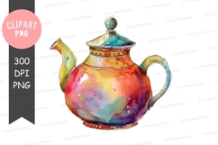 Colorful teapot clipart png Product Image 1