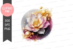 Elegant lotus flower clipart png Product Image 1