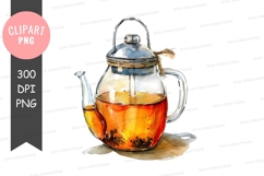 Teapot with tea clipart png Product Image 1