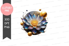 Blue and gold lotus flower Product Image 1