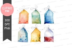 Colorful tea bags clipart png Product Image 1