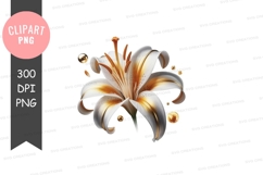 Golden lily flower clipart png Product Image 1