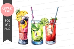 Colorful cocktails clipart png Product Image 1