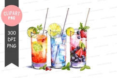 Colorful summer drinks clipart png Product Image 1