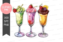 Delicious ice cream sundaes clipart png Product Image 1